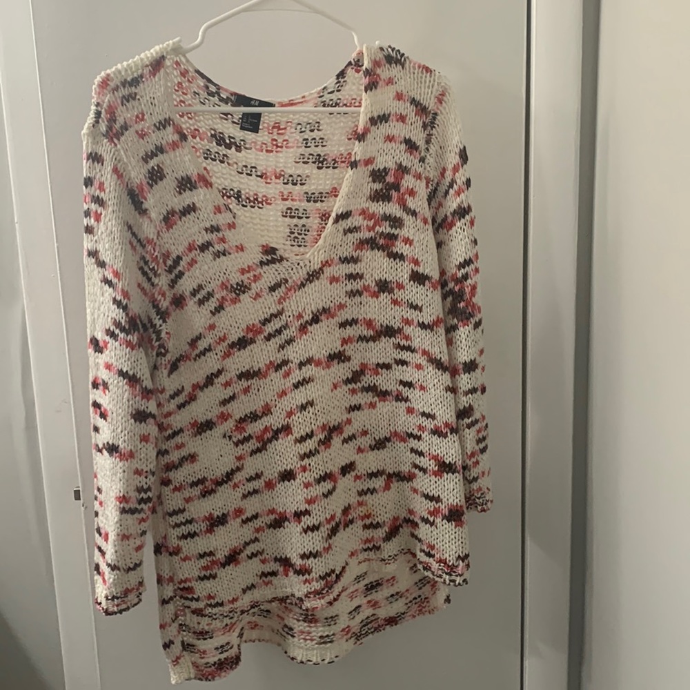Long sleeve knit high low sweater